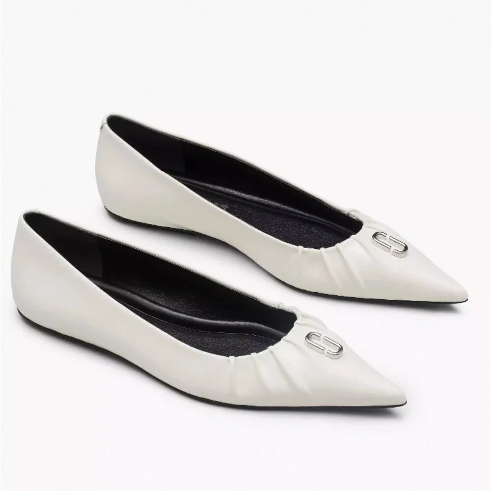 NIB! NEW! Marc Jacobs The Ali Ballerina Flat -Women White - Picture 3 of 8